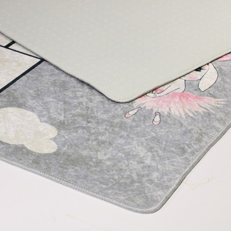 Tapis Enfant MARELLE PRINCESSE Rose Gris - 80x150cm - 5