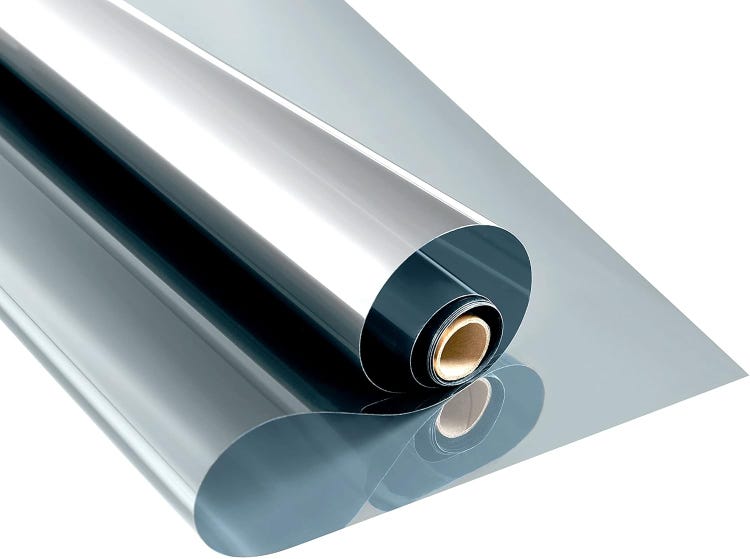Film isolation fenétre thermique - Film isolant thermique à vision unidirectionnelle - film occultant pour fenêtre - Argent double face - 80 cm x 2m - 5