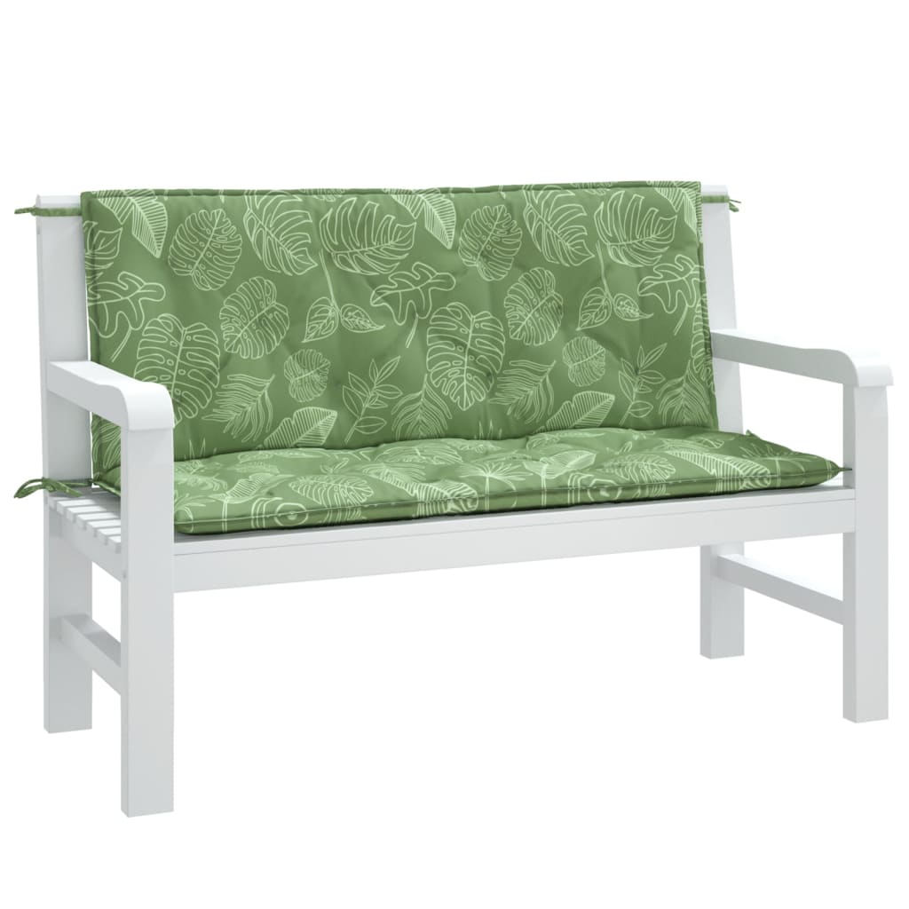 Maison Exclusive - Coussins de banc de jardin lot de 2 motif de feuilles tissu - 3
