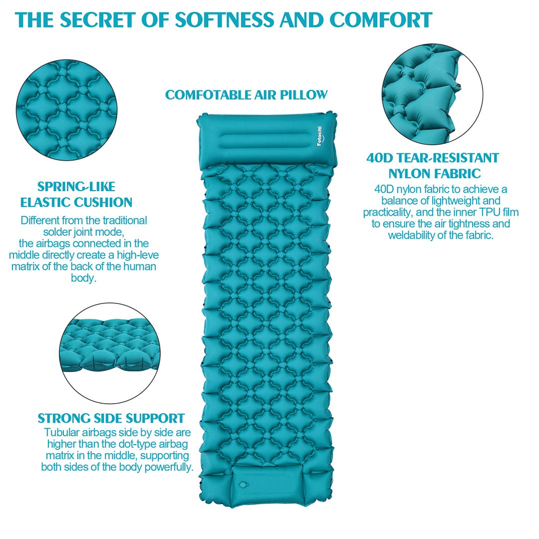 Matelas gonflable outdoor avec pompe à pied intégrée, couchage pratique et transportable - 5