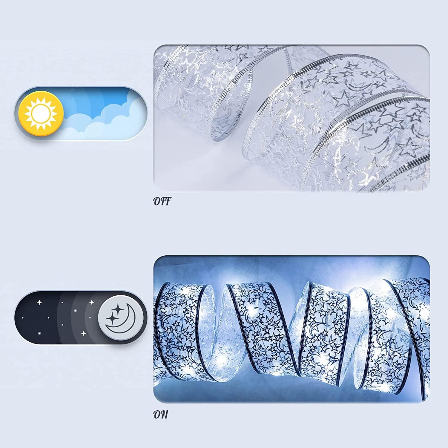 Lampki choinkowe, jasne lampki choinkowe, 10 metrów, 100 diod LED, dekoracja DIY, chłodna biel - 3