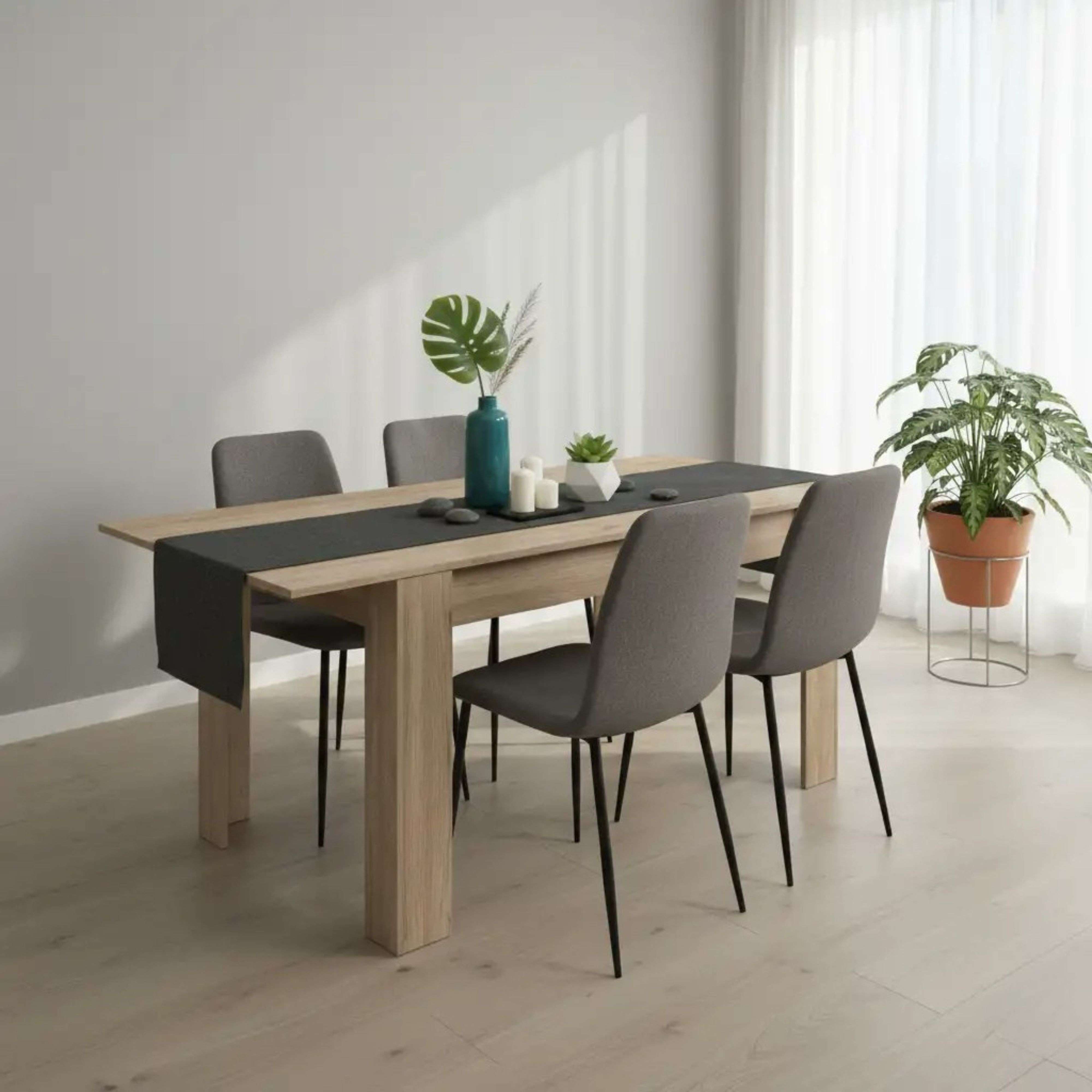 Mobelcenter - Mesa de Comedor Extensible Bass - Color naturale - Ancho 140 cm x Fondo 90 cm x Alto 76 cm (1450) - 6