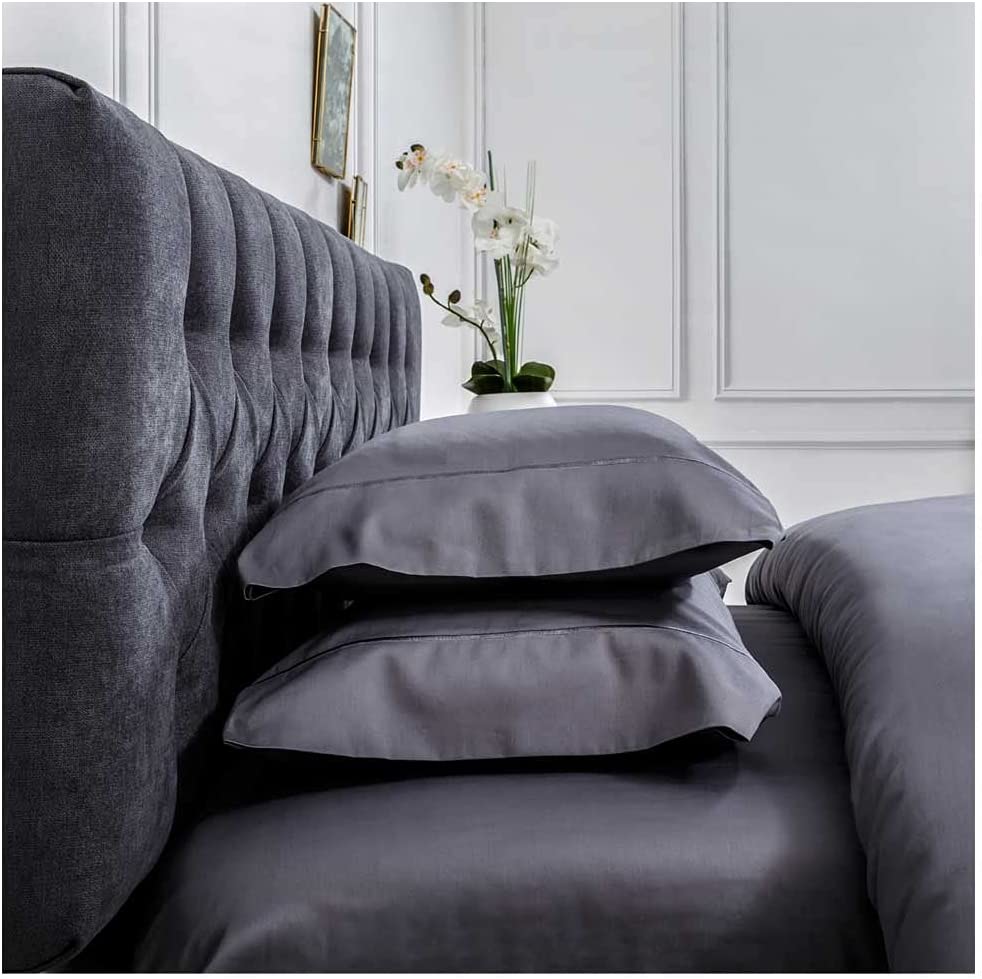Cotton artean - funda nórdica saten algodon egipcio 300 hilos gris 260x240 cama 180