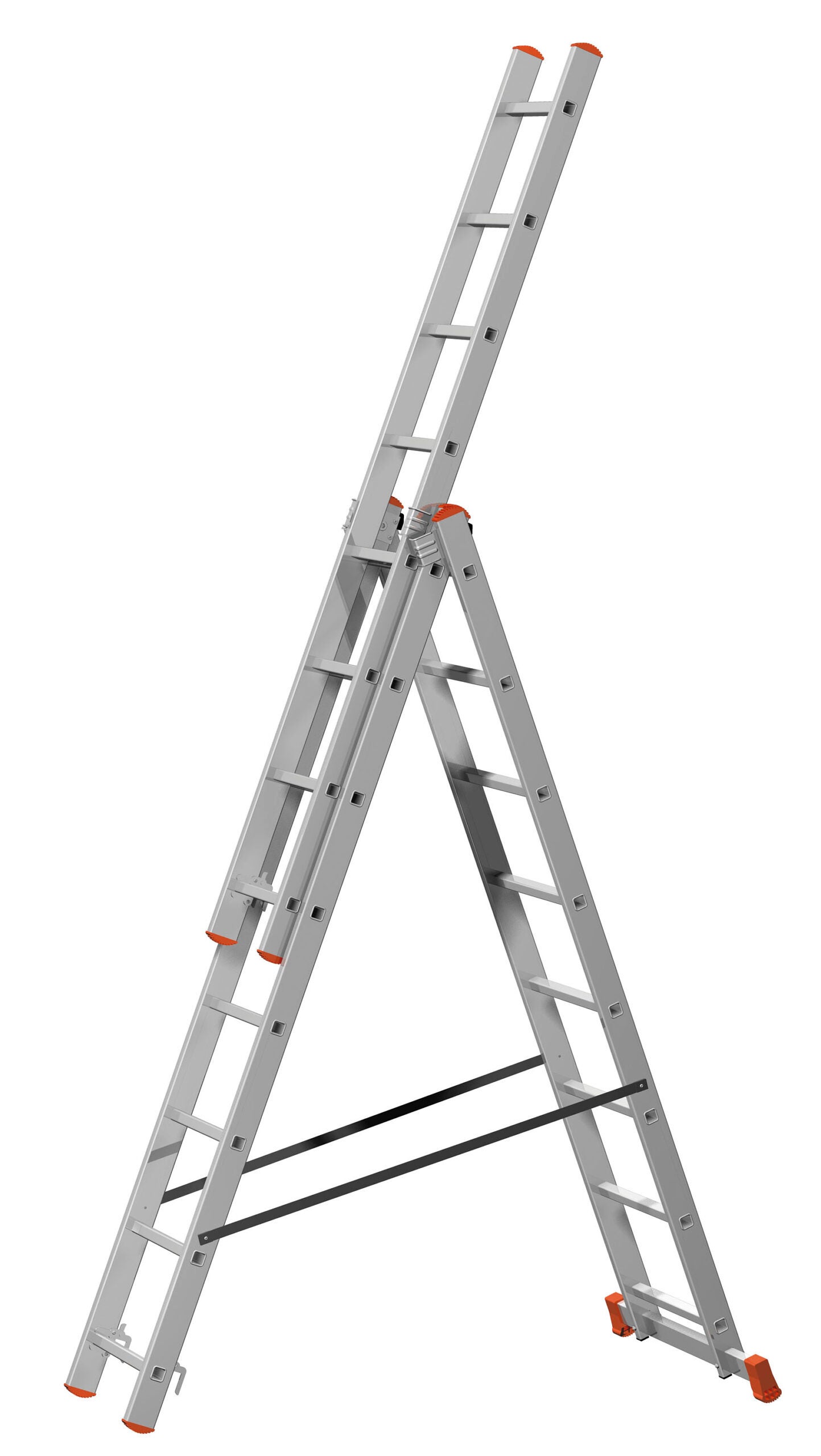 Scala Parallela In Alluminio ED1 MARCHETTI - Altezza 300 Cm, 10 Pioli, Portata Massima 150 Kg, Antiscivolo