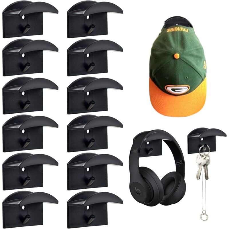 sztuk samoprzylepnych uchwytów ściennych na kapelusze czarne wspornik do przechowywania haczyków na kapelusze odpowiedni drzwi sypialni przedpokojów