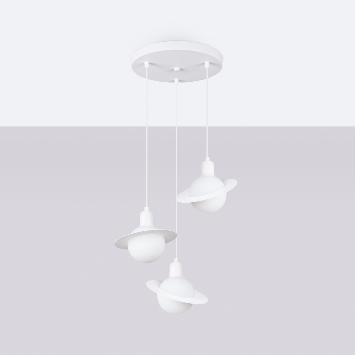 Lampa wisząca GLOXO 3P biały LED 4000K - 32x32x120cm Sollux