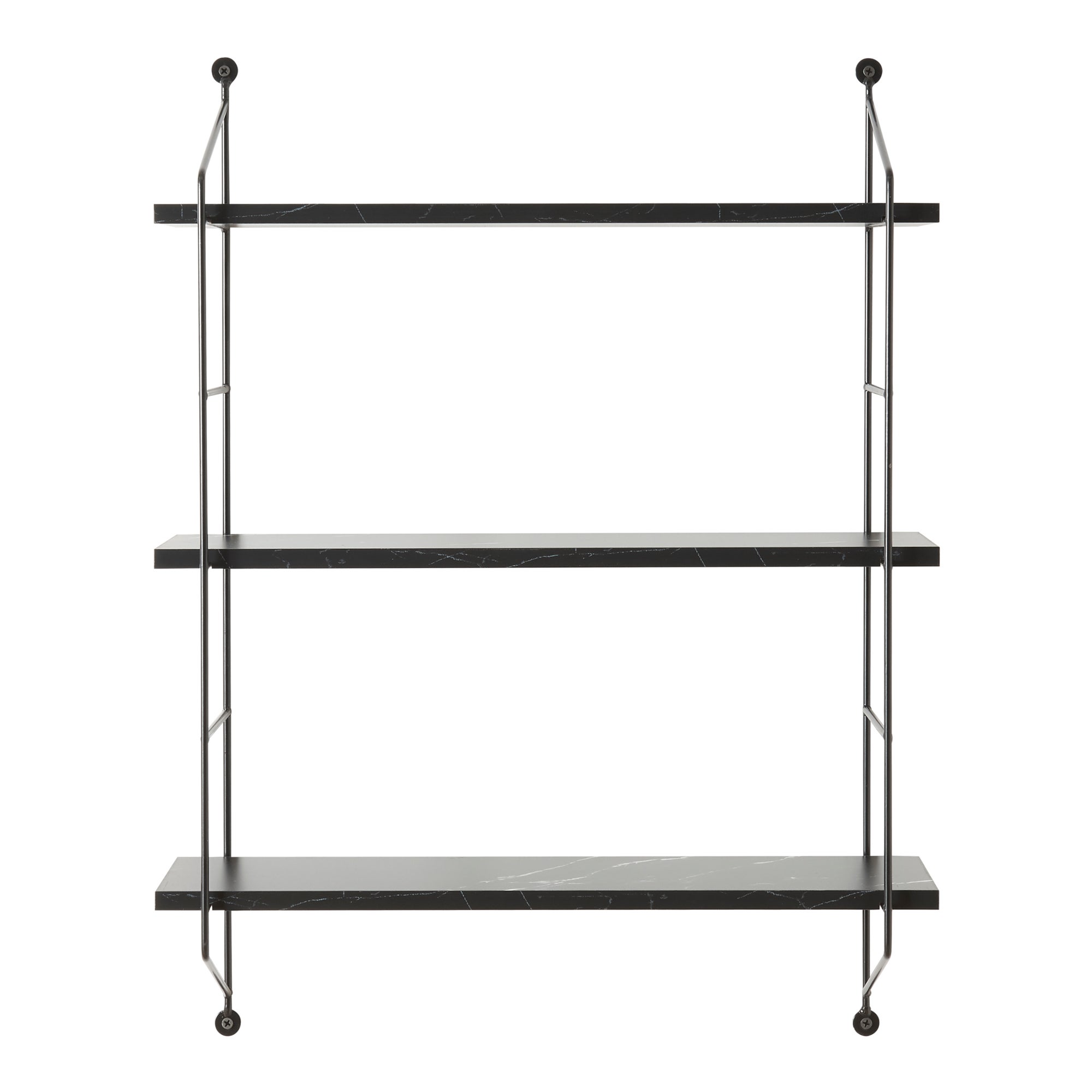 Étagère Murale à 3 niveaux Visby 48 x 15 x 64 cm effet marbre noir [en.casa] - 5