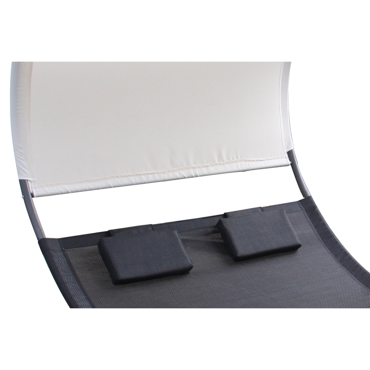 Transat double à bascule avec auvent noir et écru ESSAOUIRA - 5