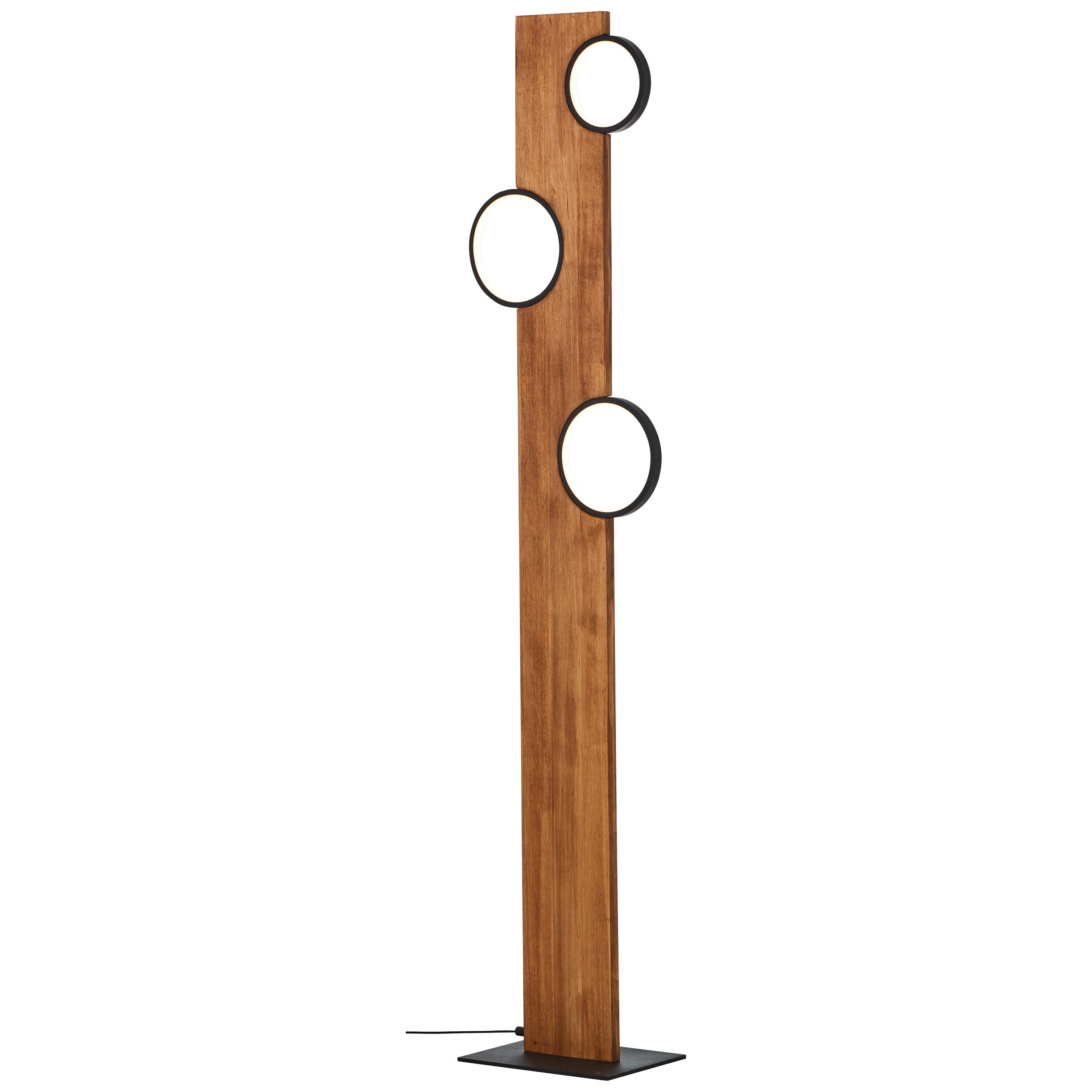 Brilliant Lamp Cheesy 140cm lampa podłogowa LED matowa czarna/brązowa drewno 20W zintegrowana dioda LED - 3