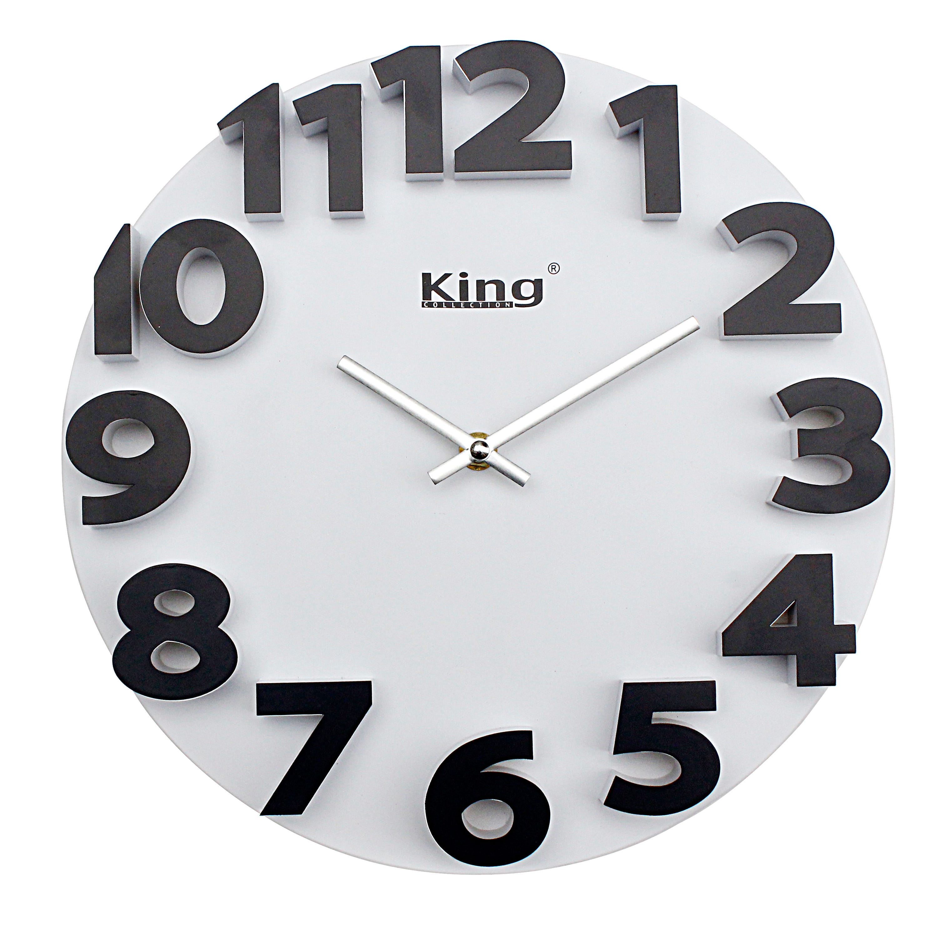 KINZON Horloge murale avec chiffres - noir et blanc, 30 cm Horloge murale silencieuse, plastique KINZON Horloge murale avec chiffres - noir et blanc, 30 cm Horloge murale silencieuse, plastique
