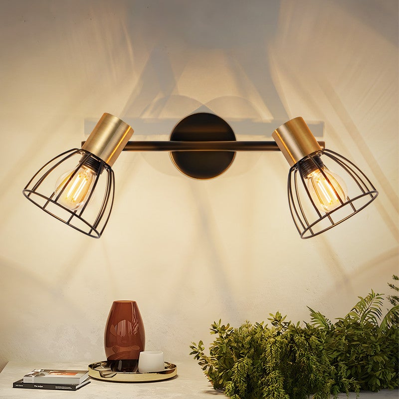 Applique Noire Vintage E27 Métal Lampe Loft Couloir Salle