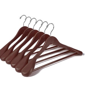 Lot De 2 Cintres Gain De Place En Bois Pour Pantalons Et écharpes - Crochet Pivotant 360°, Pliable