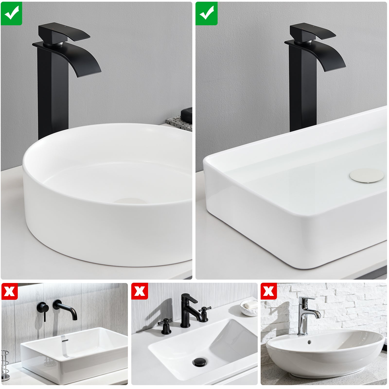Robinet salle bain noir levier unique eau chaude/froide mitigeur lavabo robinet lavabo avec 2 tuyaux mitigeur salle de bain - 7