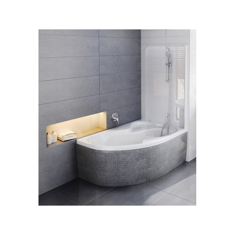 Rosa II 160 x 105 cm Baignoire d'angle orientation droite en acrylique, sans pieds, blanc (CL21000000) - 4