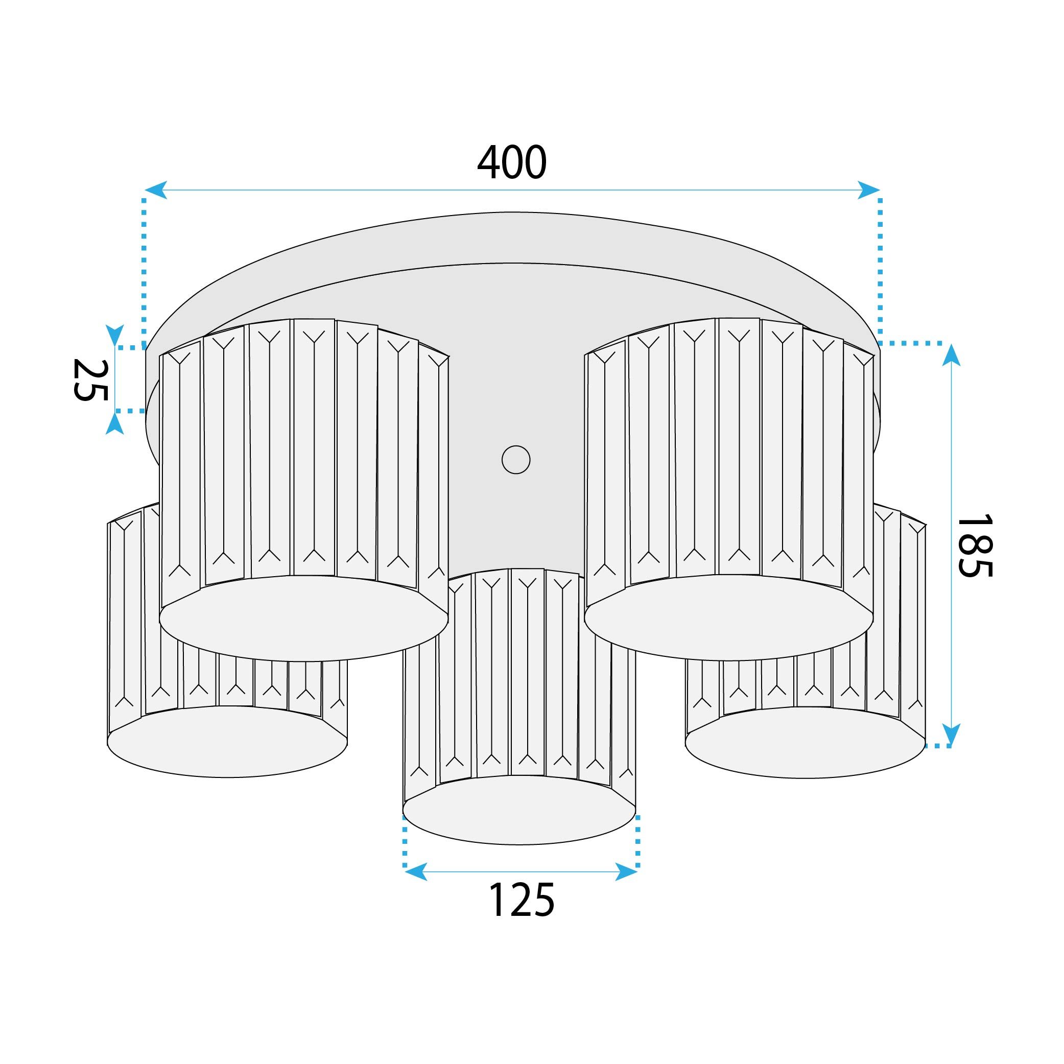Lampa Sufitowa Toolight Ebt024-5C Złoty - 5