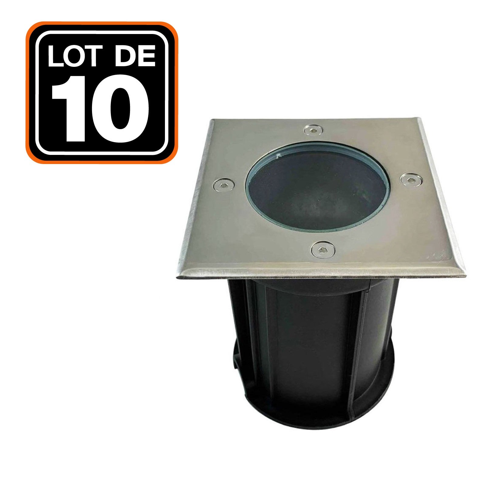 10 Spots Encastrable de Sol Carré INOX 304 Pour GU10 | Leroy Merlin