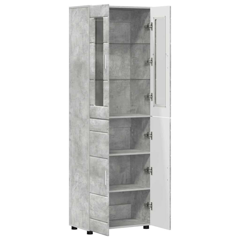 Armoire Haut de rangement - Armoire De Chambre avec étagère Gris béton 60 x 35 x 182 cm - 5