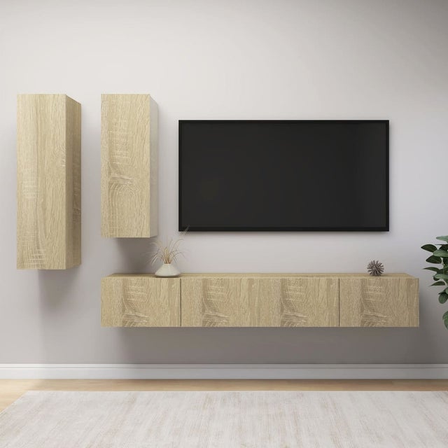 Maison Exclusive - Juego de muebles de salón 4 piezas roble Sonoma