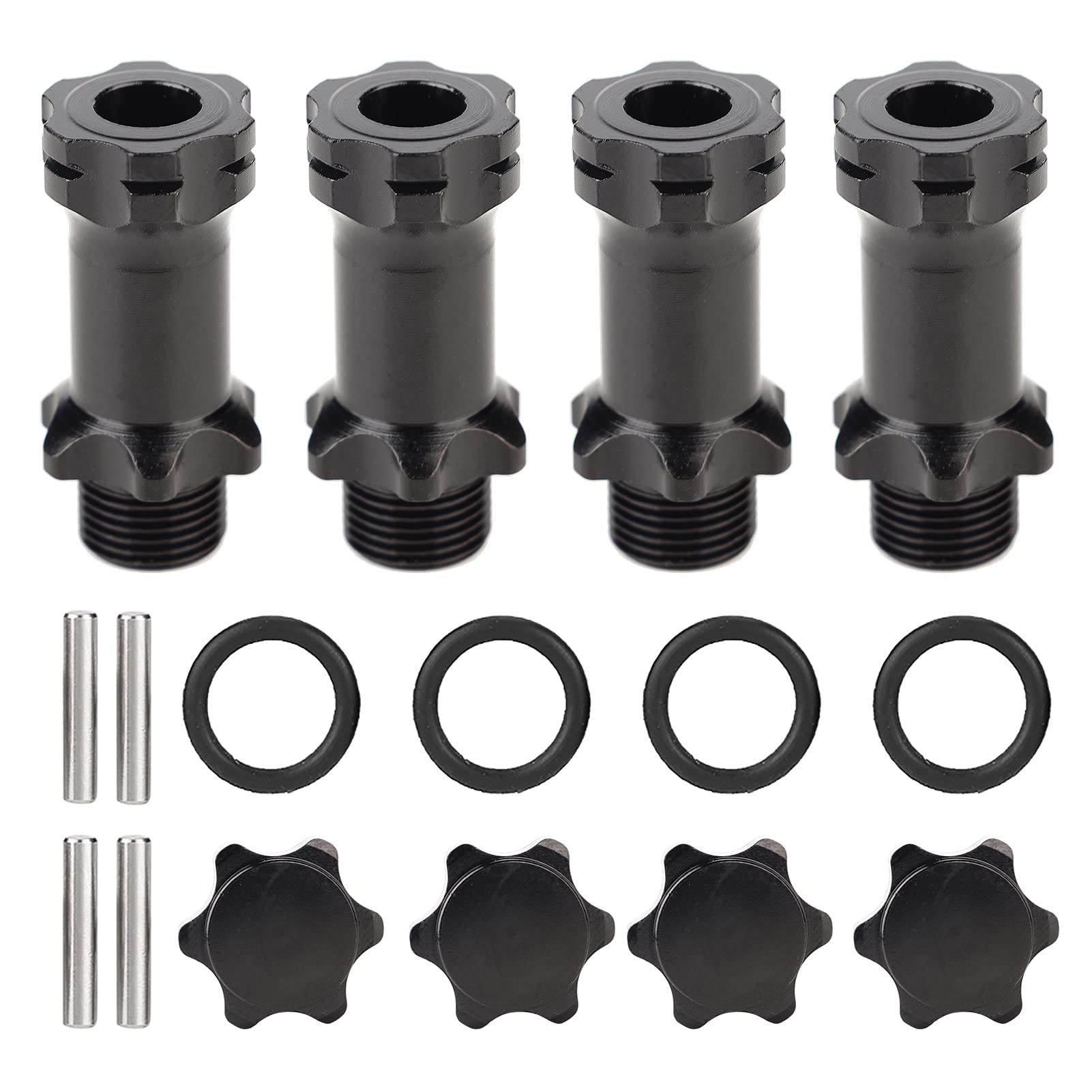 4 Adaptateurs De Moyeu Hexagonal 12 Mm Pour Voitures RC 1/10 HSP - Alliage Aluminium, Rouge