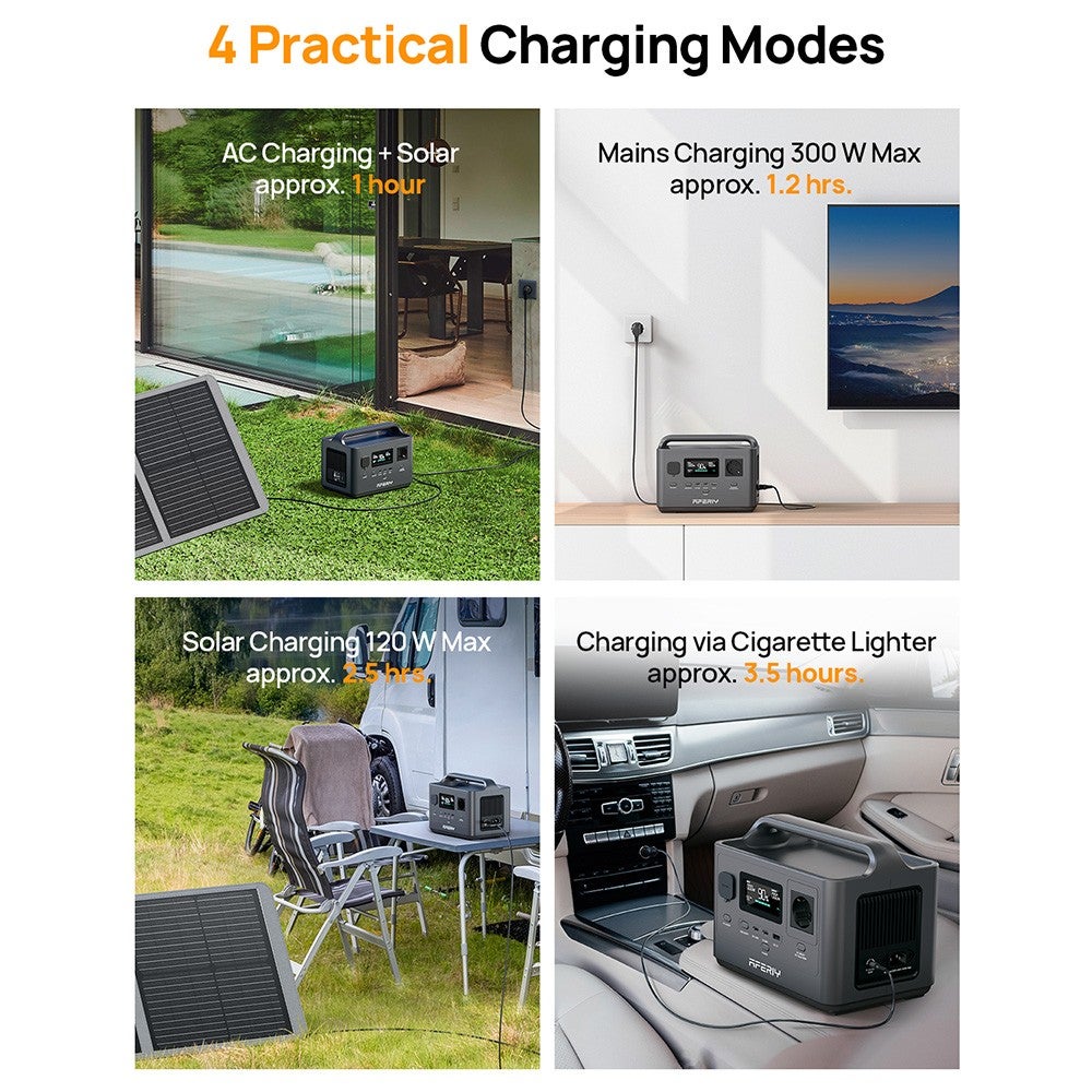 Station d'Énergie Portable AFERIY P040 400W, 256Wh LiFePO4, 5 Sorties, Charge Complète 1.2H - Prise EU - 3