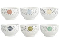 Juego De 6 Tazas De Estudio - Colores Surtidos, Capacidad 380 Ml, Aptas Para Lavavajillas Y Microondas