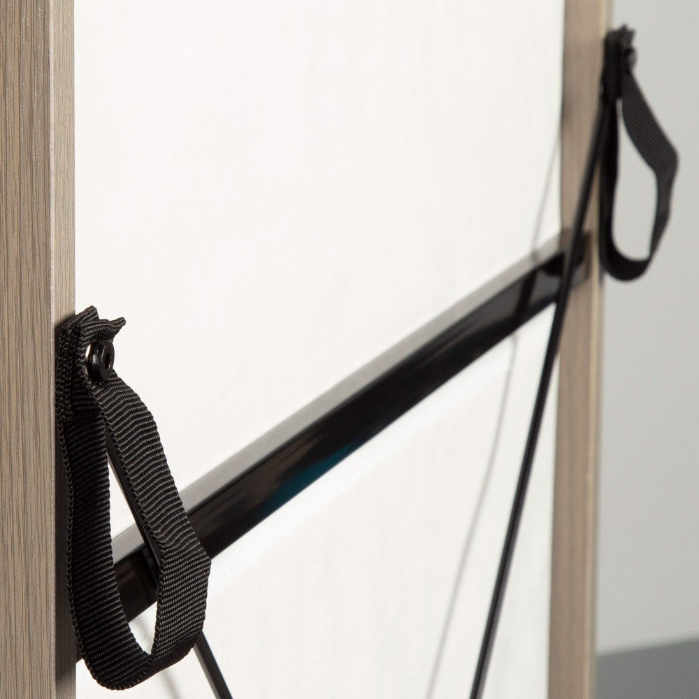 Max Home Mesita de noche blanca y madera 3 cajones de tela 58x30x70 cm - 6