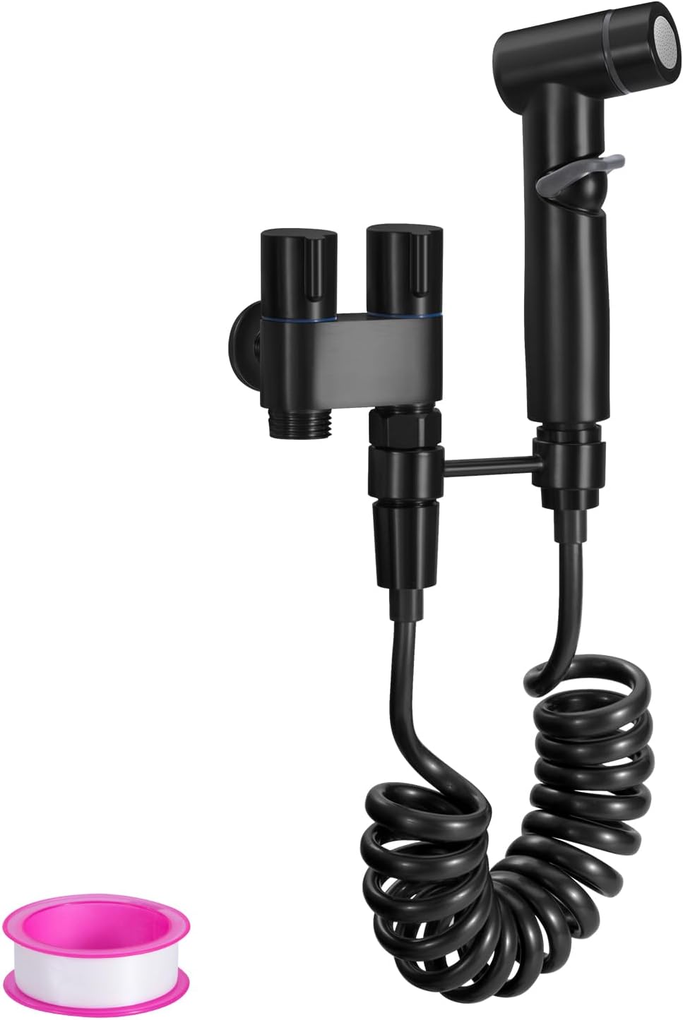 Spryskiwacz bidetowy ze stali nierdzewnej z wężem ABS, ręczny spryskiwacz do higieny osobistej, czyszczenia toalet i użytku domowego (czarny)