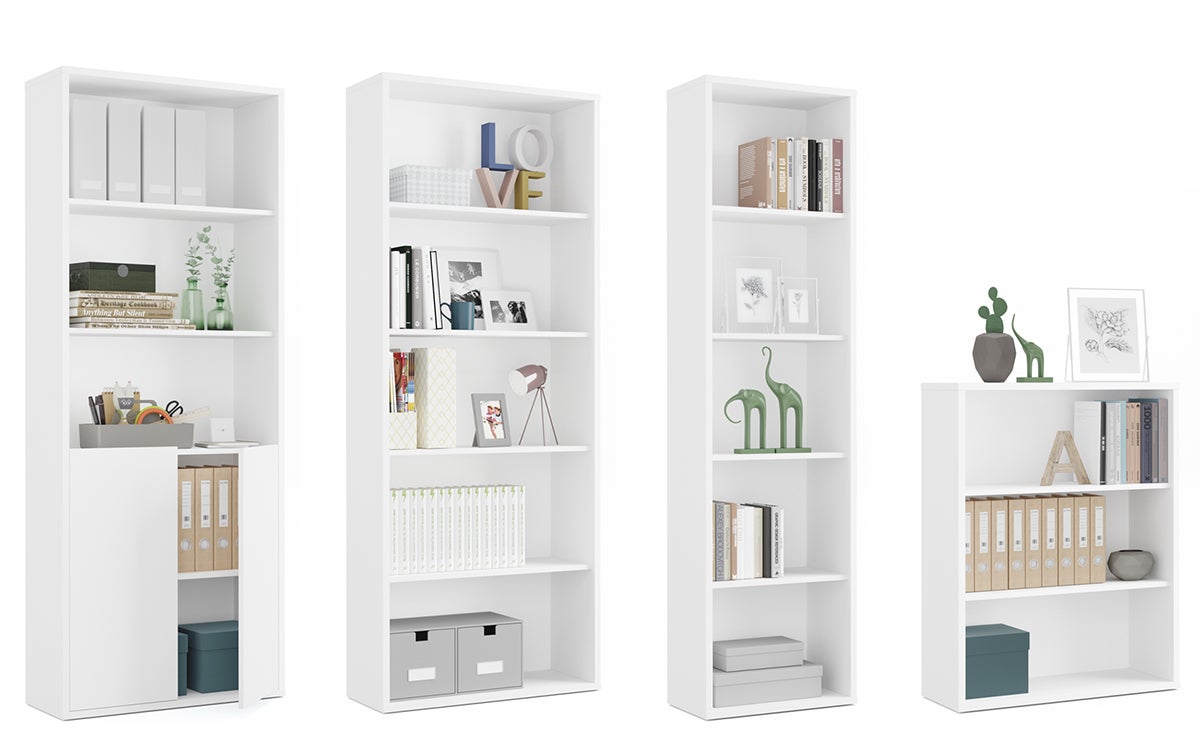 Bibliothèque / Étagère De Rangement Coloris Blanc - Hauteur 196.5 X Longueur 51.5 X Profondeur 33 Cm - 2