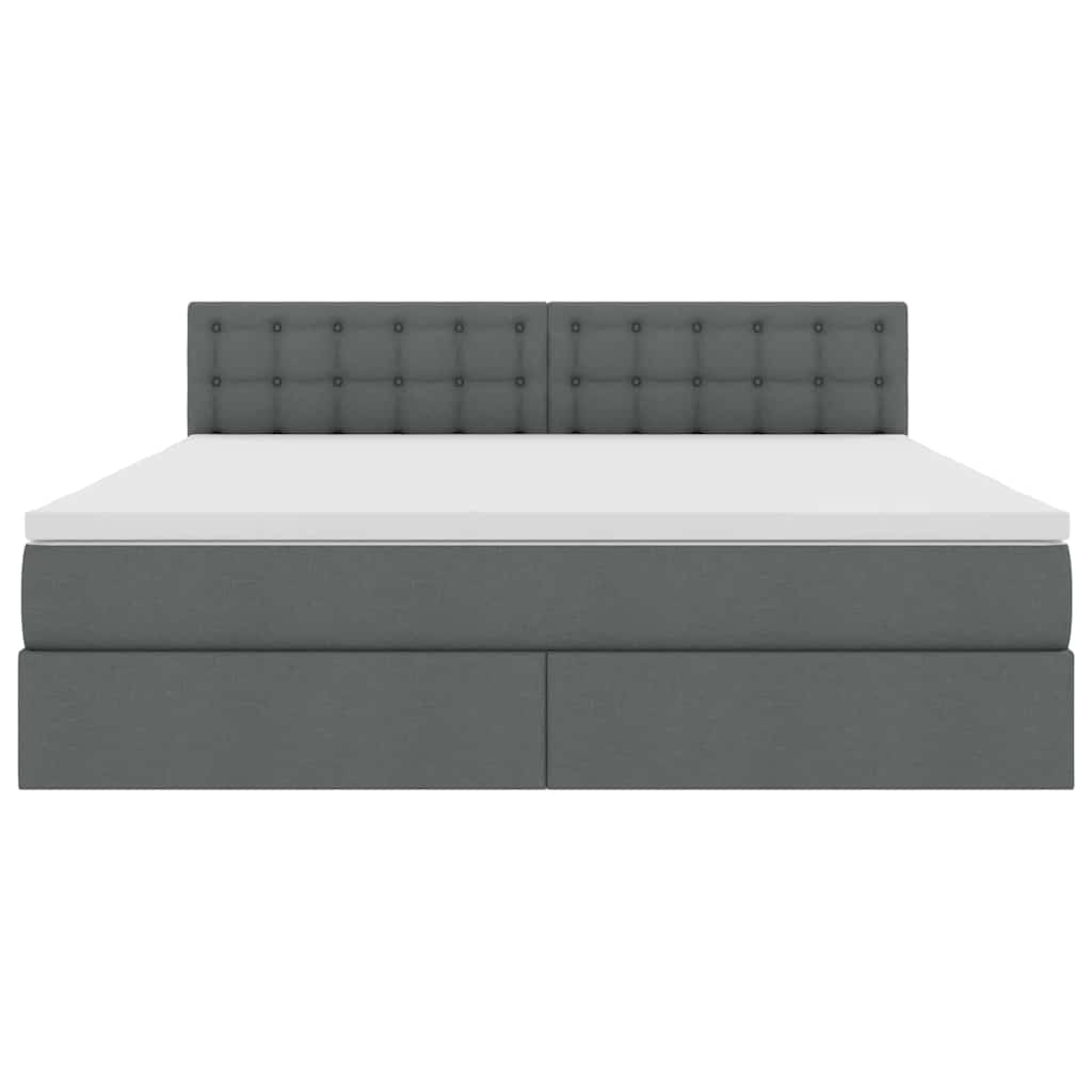 Lit avec rangement et matelas Gris foncé 160 x 200 cm Velours - 7