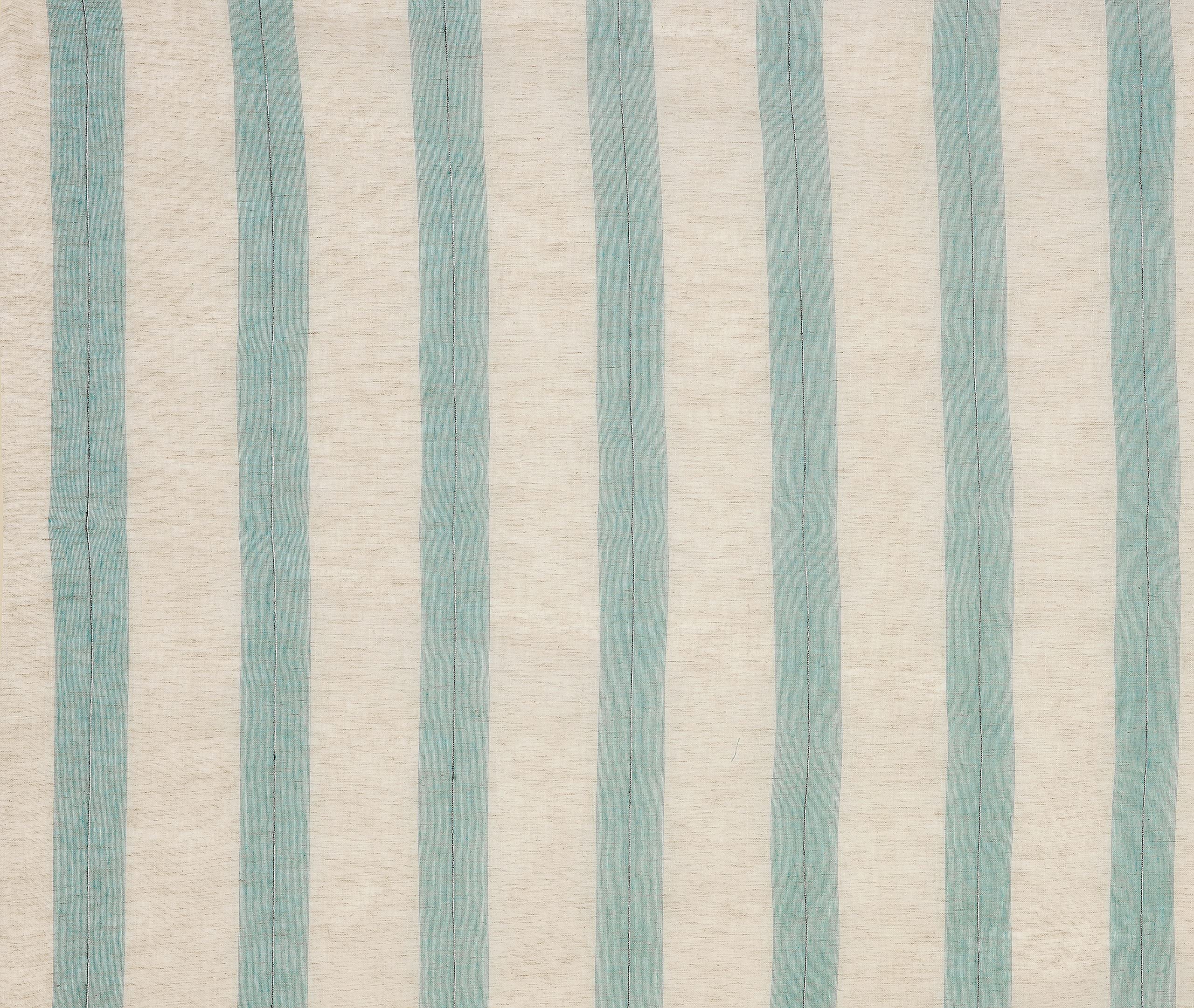 Voilage Fantaisie avec des Rayures Verticales - Bleu Canard - 150x280 cm - Lin - 2