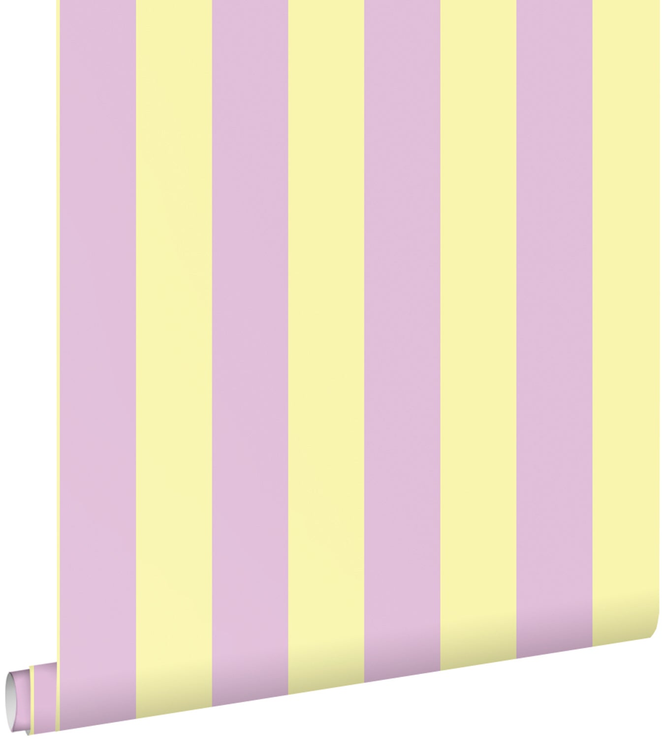 Tapeta paski pastelowej żółciIliliowo fioletowym - 53 cm x 10.05 m - ESTAHOME