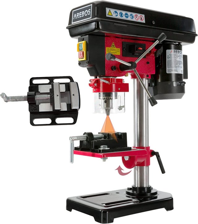 AREBOS Perceuse à colonne 500 W Avec système d'alignement laser 5 Vitesses 13 mm