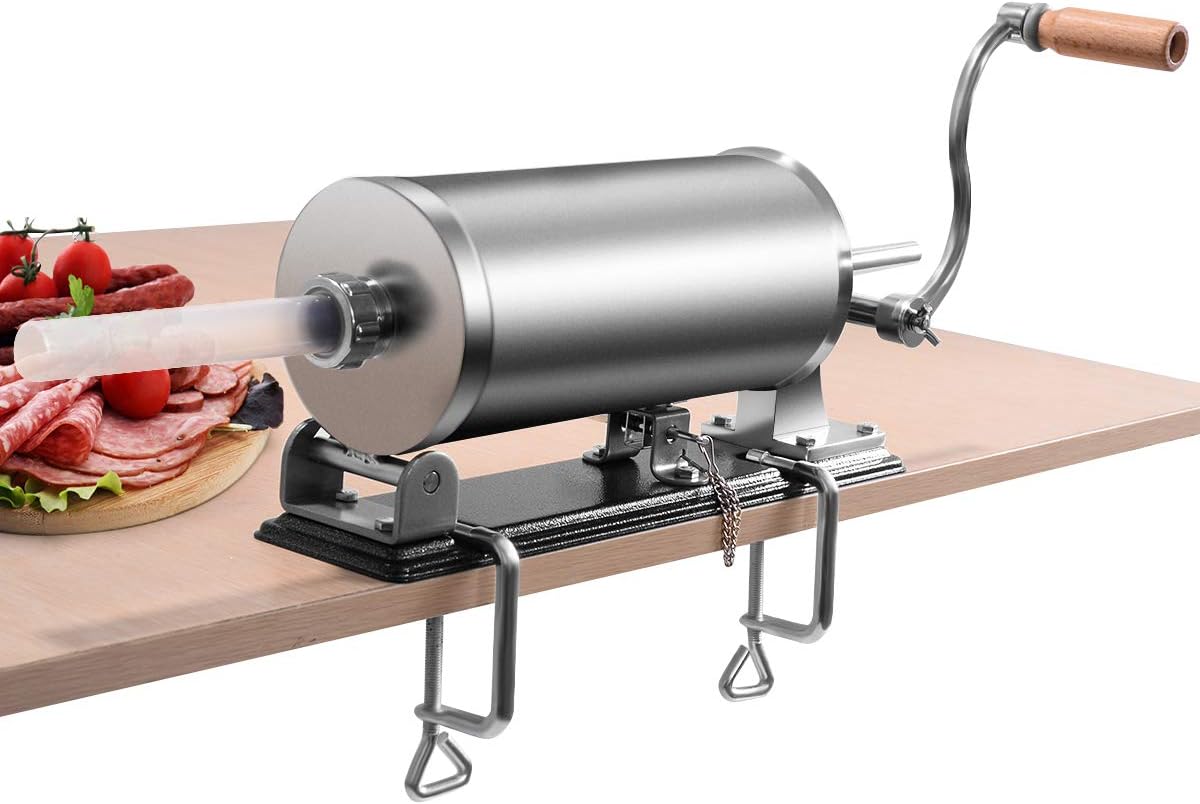 Insaccatrice Manuale Per Salsicce - Capacità 2,5 Kg, 4 Tubi Di Riempimento, In Acciaio Inossidabile
