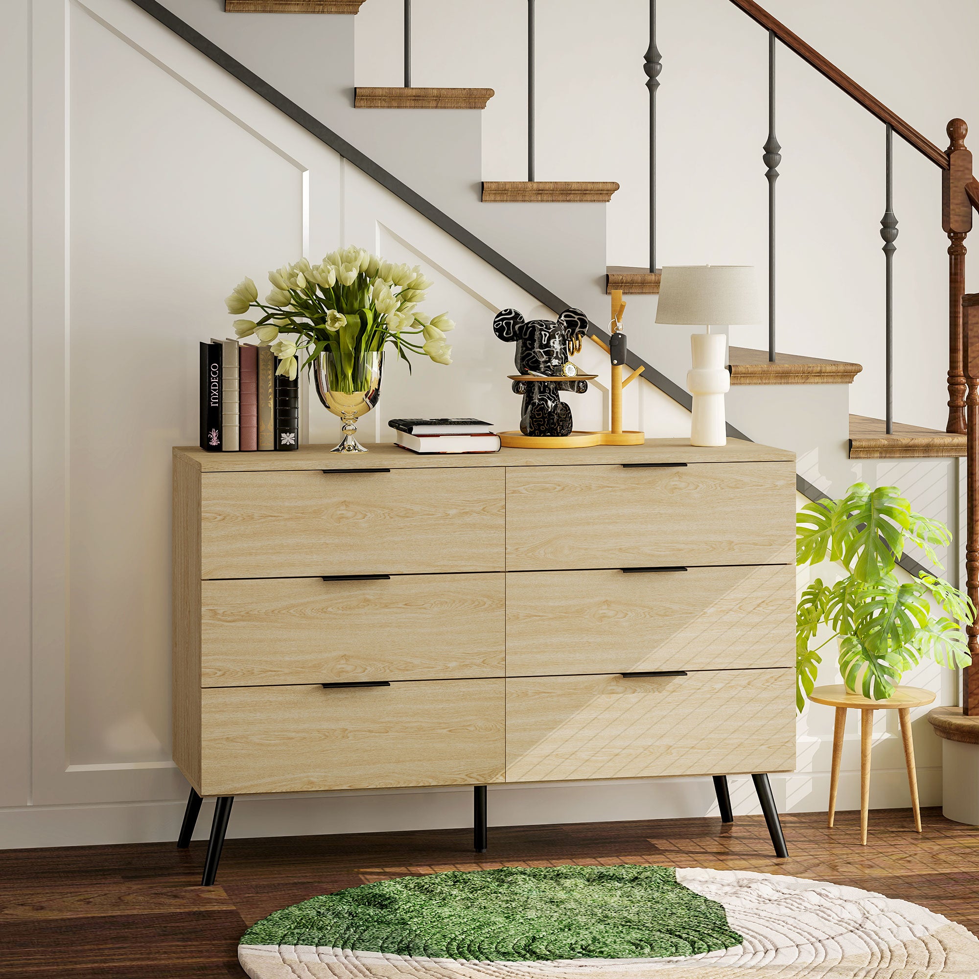 Comò Riano A 5 Cassetti - Bianco, Con Maniglie Metalliche - Foto 14