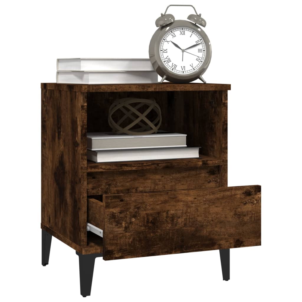 Mesa de cabeceira em carvalho fumado 40x35x50 cm - COMFORTXL - 5
