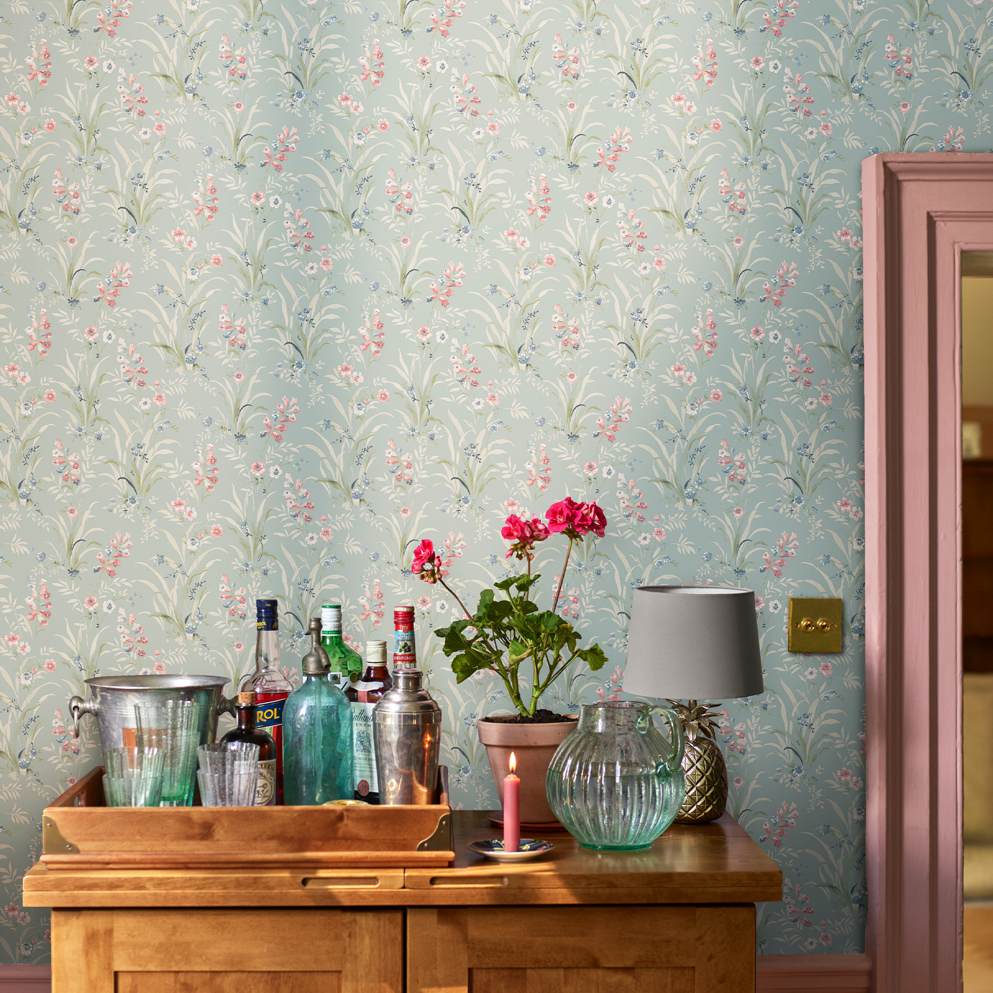 Laura Ashley Tapeta filzelinowa MOSEDALE POSY 10 m x 52 cm