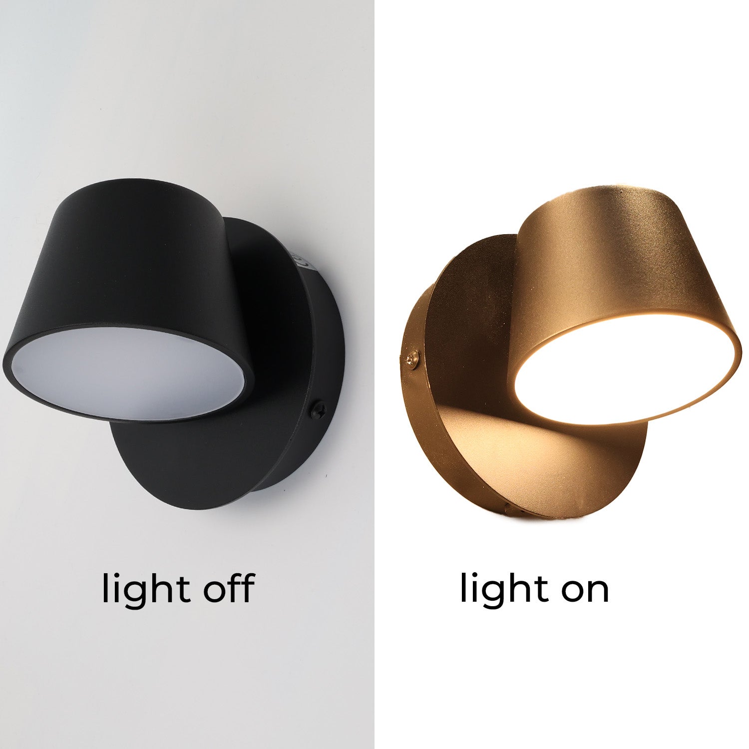 Aplique de Pared LED con Foco Orientable 6W, 2700K Luz Cálida de Lectura en Aluminio Negro, Diseño Nórdico Moderno - 6