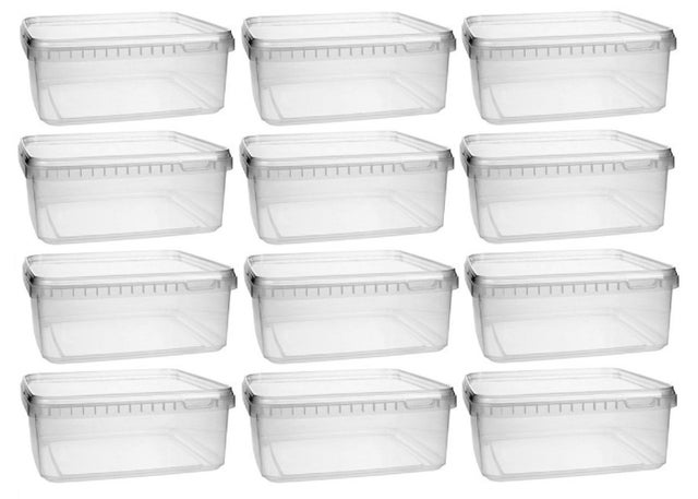 Mikken Barattolo di plastica da 12 x 1,15 Litri, con Coperchio, Senza BPA, per Uso Alimentare, con 1 Paletta, PP, 12x 1,15 Liter