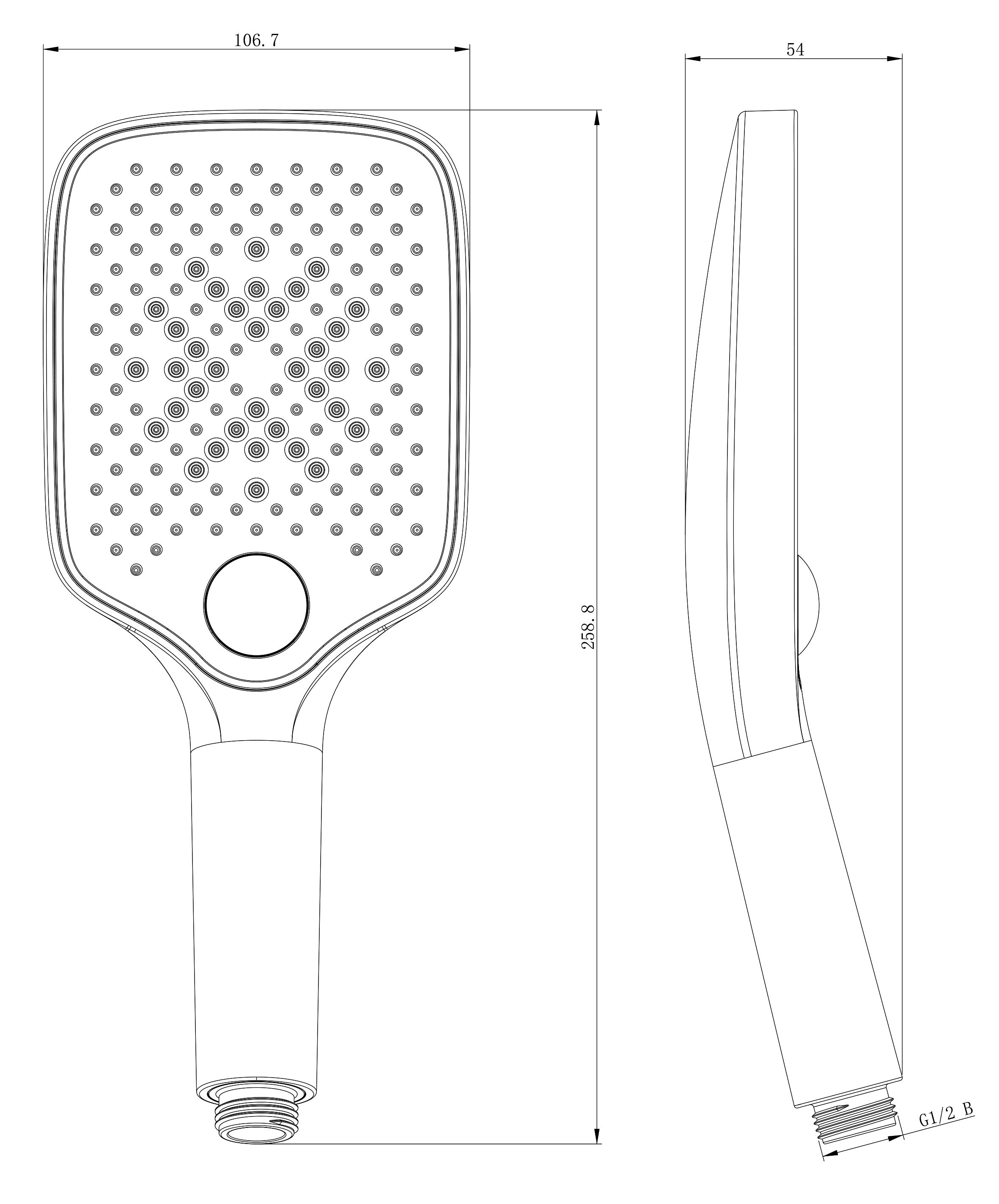 Bernstein Słuchawka prysznicowa HB152E - 3 rodzaje strumienia - Anti-Calc - czarna - 4