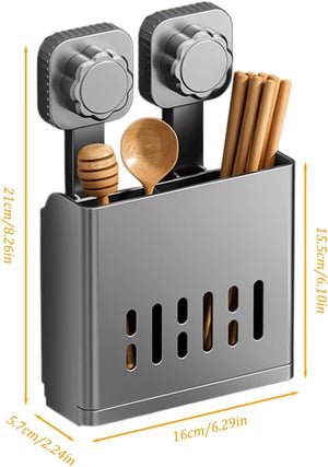 Porte-ustensiles Mural Mediawave Store 3 Compartiments - Organiseur Cuisine Pratique