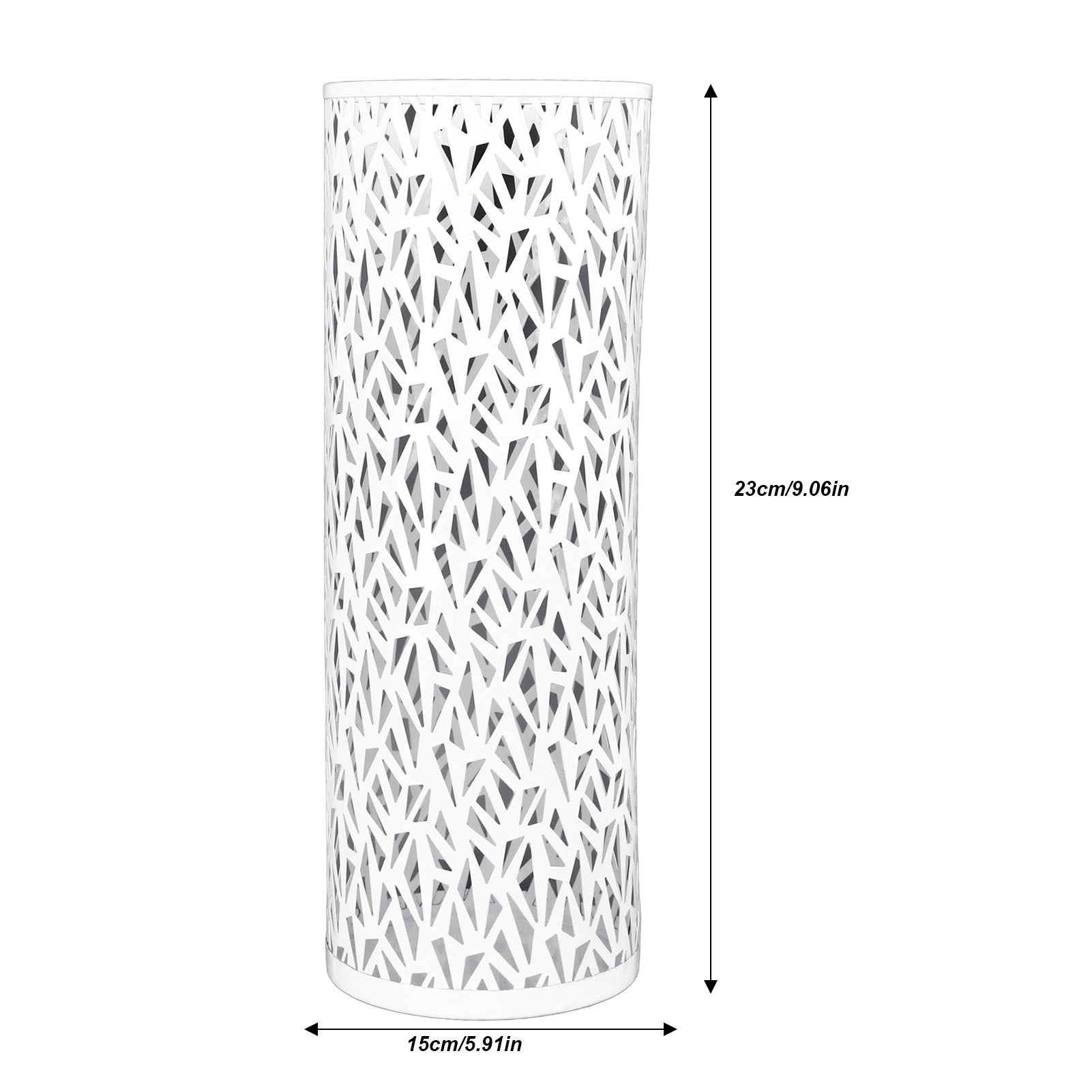 Porte-parapluie rond métal blanc 23x15 cm ajouré résistant rustique bureau entrée maison – ComfortXL - 3