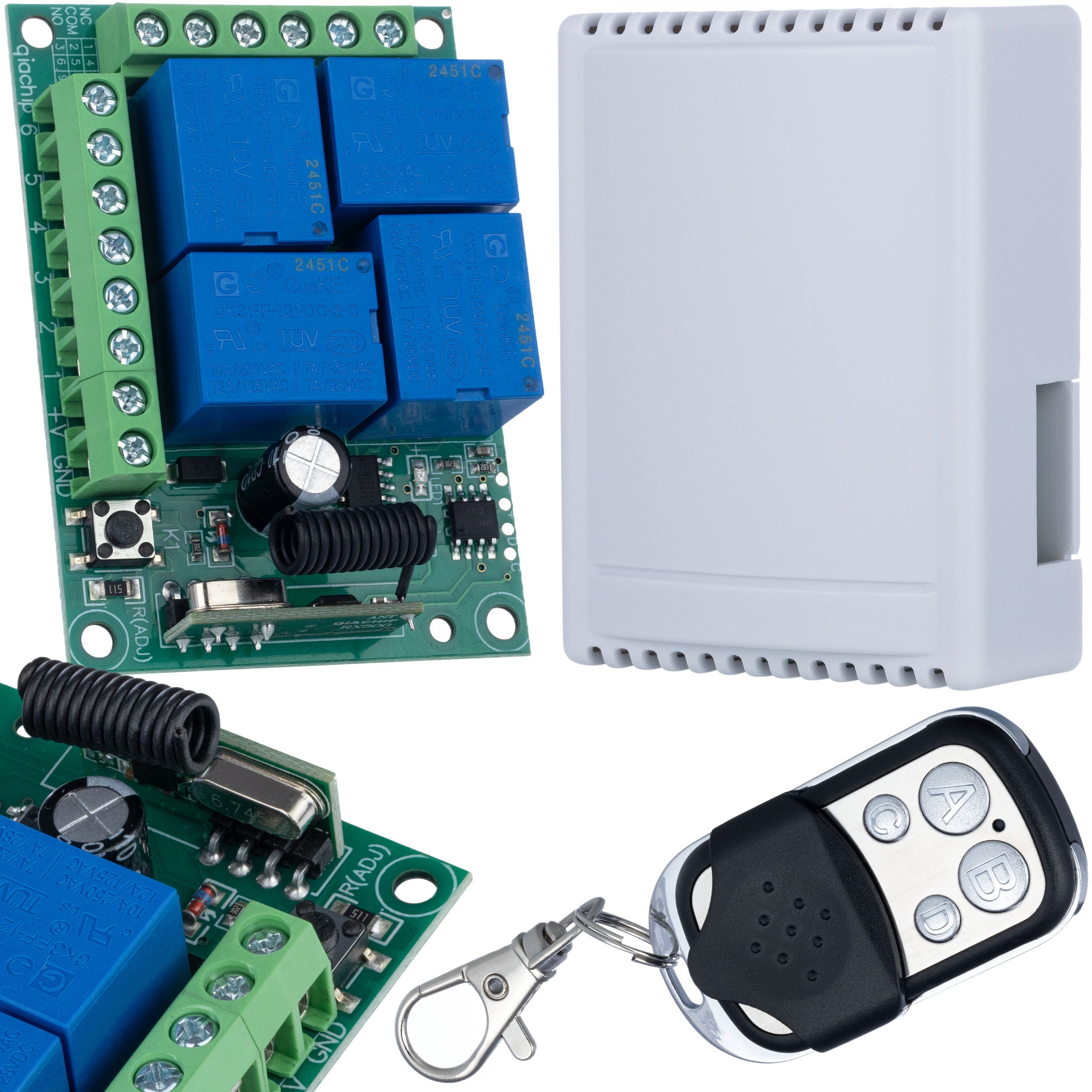 Rf Module Relais Module Relais RF 433MHz 4 Canaux – Télécommande Incluse | Portée 100 m ...