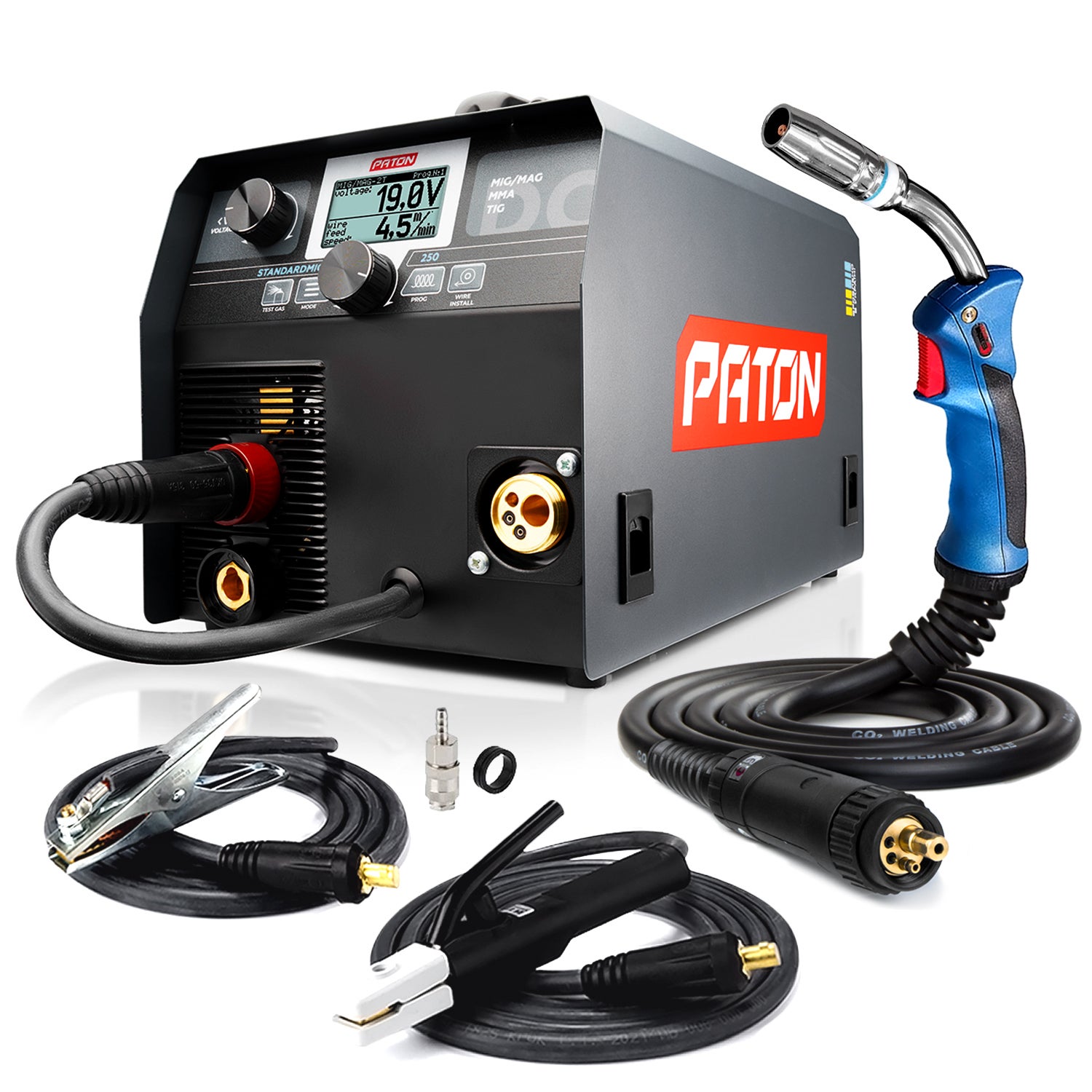 PATON StandardMIG-250 Spawarka – Urządzenie MIG 3 w 1, MMA, TIG LIFT, Zestaw spawalniczy 230 V, Spawarka MIG bez gazu
