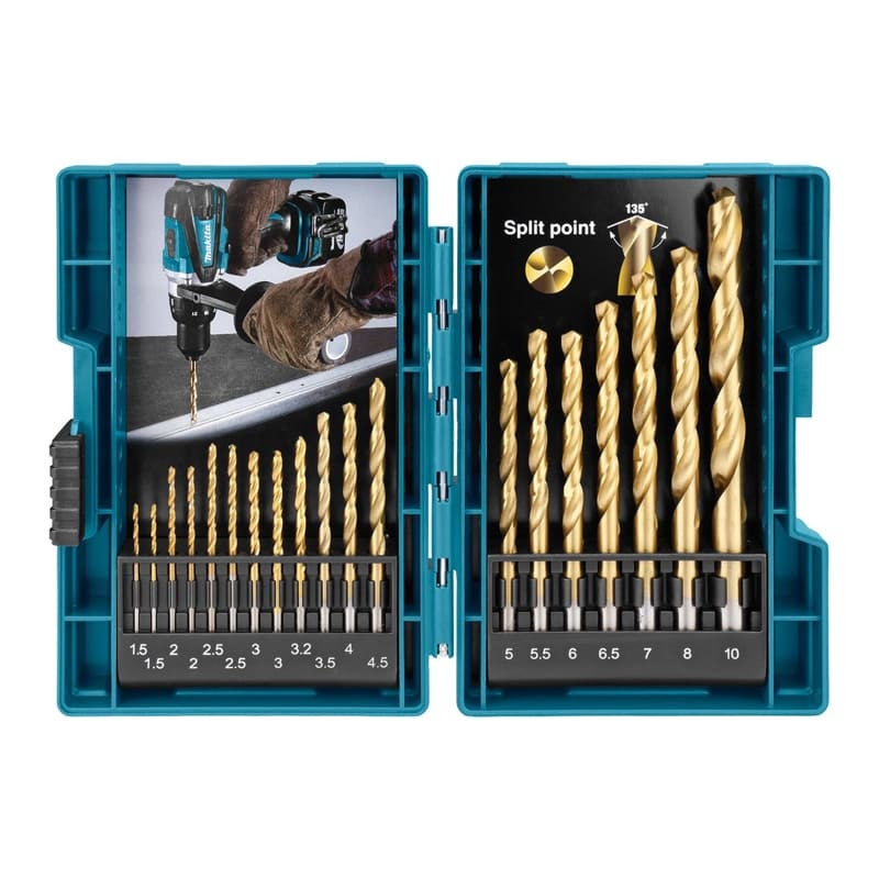D-67527 Conjunto de brocas de metal, HSS-TiN, 19 pcs