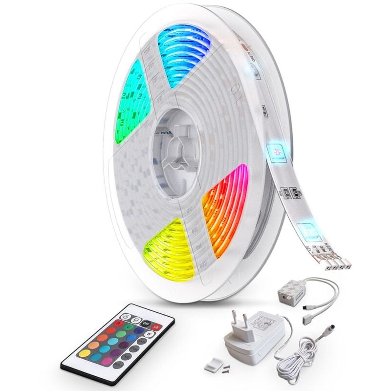 Taśma LED, 5 m, neon LED RGB do sypialni, sterowanie aplikacją 12 V, elastyczny i wodoodporny neon