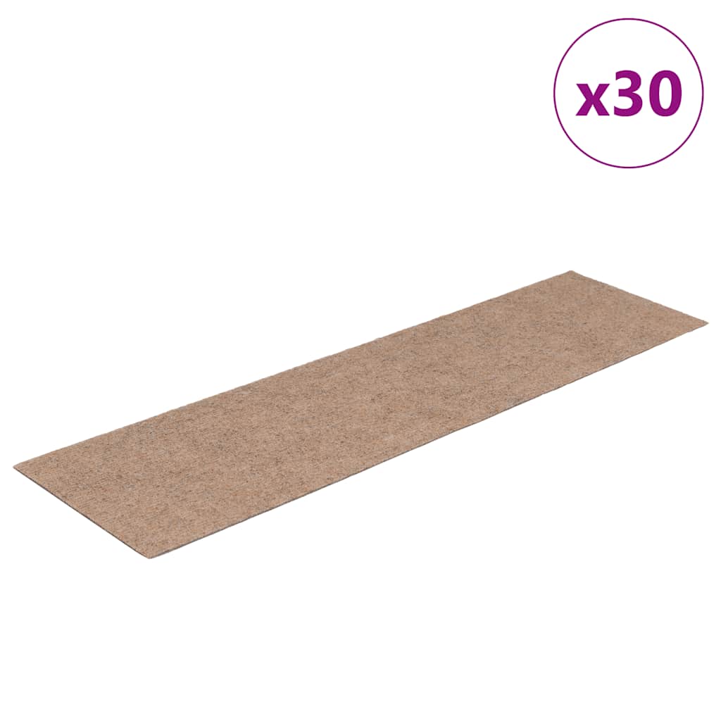 Tapis d'escalier auto-adhésifs 30 pcs marron clair 76x20 cm - 2