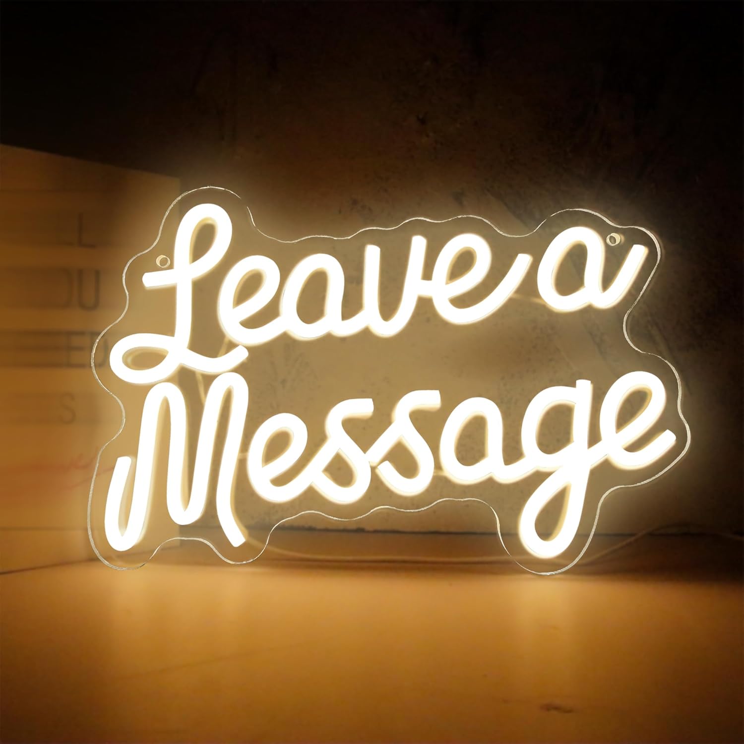 Panneau Néon "Leave A Message" USB - Décoration Murale Pour Mariage, Salon Et Fêtes (21,3 X 31,8 Cm)