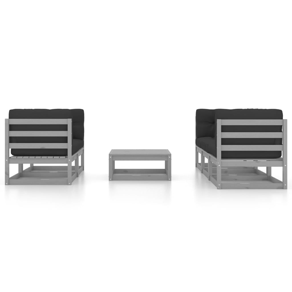 Mobili da giardino mobili da esterno Set di mobili da 6 pezzi con cuscini in legno di pino massiccio 02_0 02_0016676 - 2