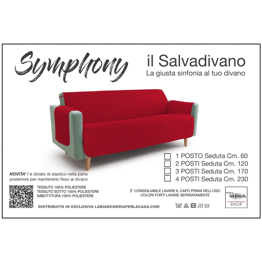 NUOVO COPRIDIVANO BX SALVADIVANO SYMPHONY TRAPUNTATO ROSSO-BORDEAUX 1 POSTO seduta cm. 60 - 2