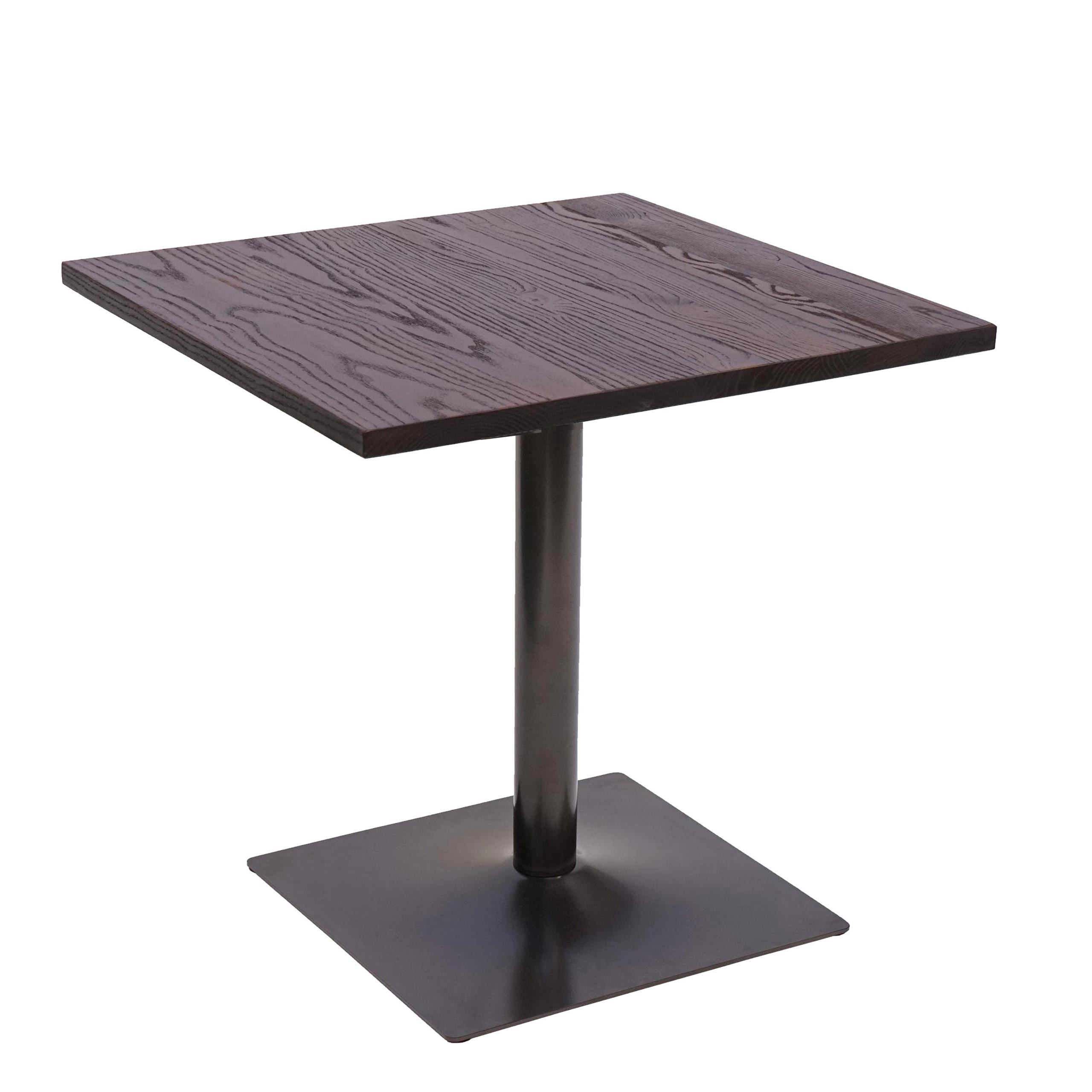 Stolik barowy HWC-H10, stolik barowy, Industrial Gastro Metalowe drewno wiązowe MVG 70x70cm ~ ciemnobrązowy